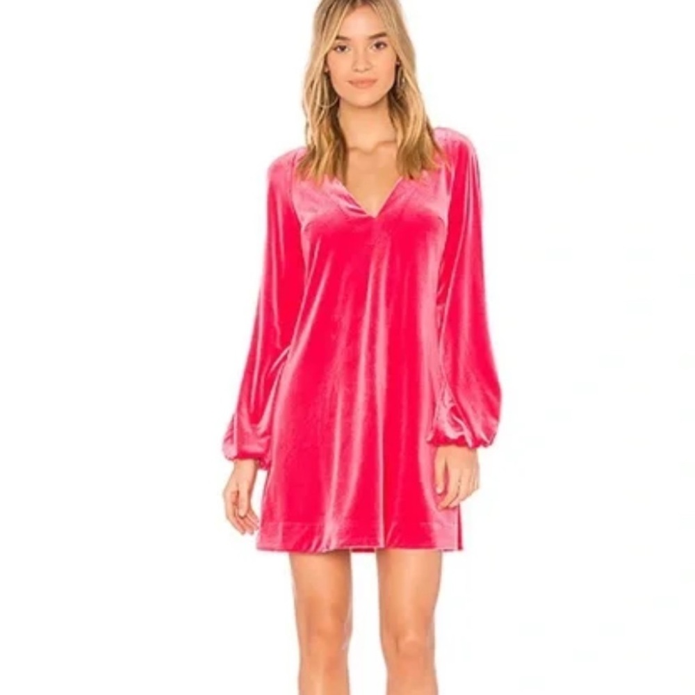 FREE PEOPLE MISHA VELVET DRESS‎ PINK Y2K Romantic Barbiecore Coquette Retro Glam
